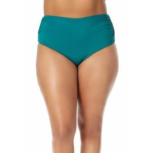 Anne Cole Plus Size Convertible High-Low Shirred Bottoms Ocean Green 16W